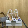 Fashion-Ladies Sandals Diamond Chain High Heel Hollow Wine Glass Heel Pointed Fish Mouth Heele Wedding Shoes Bridal Shoe