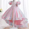 Yüksek kaliteli bebek dantel prenses elbise kız için zarif doğum günü partisi firar elbise Kız Bebek yılbaşı giysileri 3-12yrs 220803