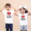 I Love My Sister Brother Kids Matching Tshirt Boys Girls Tops Summer Short Sleeve Toddler Shirt Casual Children Family Look Tee 220531