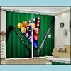 Anpassad Blackout Gardiner Biljard 3D Skriv ut Fönster Dekorera Drapes för vardagsrum Bed Office El Vägg Tapestry Drop Leverans 2021 Curtai