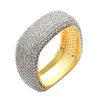 Hiphop -rappare ringer män kvinnor mode verklig guld pläterad man roterbar kubansk hiphop silver ring diamant bling kubik zirkoniume män finger ring is ut smycken