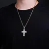 Pendant Necklaces Hip Hop Claw Setting Cubic Zirconia Bling Iced Out Double Layer Cross Pendants For Women Men Rapper Jewelry GiftPendant Pe