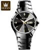 Wholale 8697 Olegs Fashion Diamond Quartz Kijk voor Mentungsten Steel Belt Reloj de Hombre Mens Pols Watch
