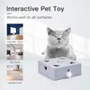 Mewoofun Interactive Cat Toys子猫のおもちゃのための屋内猫のバッテリー版Peek-a-Boo Play自動電子羽マウス220423
