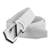 Cinture Moda Z Lettera Cintura bianca in vera pelle da uomo Fibbia solida Personalità casual Studente liscio Cinture di alta qualità Fred22