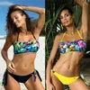Artı Boyut Seksi Bikini Seti Mujer Yeni Mikro Bikini Mayo Kadın Tüp Üst Baskı Mayo Plaj Giyim Tarafından Biquini T200508