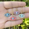 S2954 Fashion Jewelry Evil Eye Pendant Necklace Enamel Glaze Stainless Steel Blue Eye Necklaces