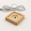 Base lumineuse en bois, télécommande Rechargeable, lumières LED en bois, Bases de lampe d'affichage avec cordon USB inclus D2.5