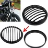 HOODS HOT ZWART 5 3/4 "Aluminium Motorfiets Koplamp Grill Cover voor 2004-2014 Harley Sportster XL 883 1200