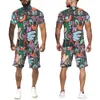 남성용 트랙복 남자 여름 트랙복 세트 패션 땀복 3D 프린트 짧은 대형 소매 셔츠 티셔츠 스트리트웨어 스포츠웨어