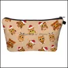 Storage Bags Home Organization Housekee Garden Ll Cosmetic Lady Makeup Bag Christmas Print Po Dhbz3