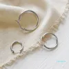 luxury- 925 Sterling Silver Hoop Earring Round Circle Loop Earrings For Women Simple Silver Geometric Earring Brincos de Prata