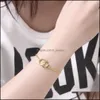 Braccialetti con ciondoli Placcato oro 18 carati Regalo di giorno Creativo Romantico stile europeo Manette Bracciale Hjewelry Drop Delivery Jewelry Dh5Es