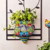 Pots Resin Flower Pot Handmade Statue FlatBacked Wall Planter Crafts Decor for Home Gardening Ornaments KI YQ231018