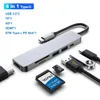Hub USB C di design di lusso 8 in 1 adattatore HDMI Type C da 3.1 a 4K con lettore di schede SD/TF RJ45 Dock USB Thunderbolt 3 a ricarica rapida PD per MacBook Pro