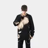 Camisolas masculinos góticos ripsed sweater de moda de tamanho grande malha unissex streetwear