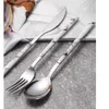 Dinnerware Sets 30pcs Marble Set Steak Knife Stainless Steel Tableware Fork Coffee Spoon Flatware Dishwash Cutlery SetDinnerware