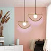 Lampade a sospensione Moderne luci a led Colore giallo / rosa per soggiorno Camera da letto Apparecchi di illuminazione per la casa Lampada WJ10Pendant