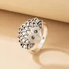 Wedding Rings HuaTang Boho Hedgehog Ring For Women Men Punk Design Exaggerated Animals Alloy Finger Fashion Party Jewelry Wholesale Wynn22