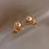 Stud South Korea's Design Fashion Jewelry Exquisite Copper Inlaid Zircon Creative Fish Tail Pearl Elegant Female EarringsStud Odet22 Far