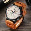 Luxury Leather Quartz Men Watches Fashion Sport Military Waterproof Watch Business Punk Style Man Clock