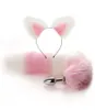 Sexy Oreja de Gato Horquilla Clip para Pezón Plug Anal Traje Hombres y Mujeres SM Metal Fox Tail Anales Butt Plugs Sex Toys6736238