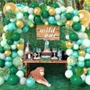 Kit d'arc de guirlande de ballon vert 1er anniversaire décoration de fête enfants sauvage un ballon en latex Jungle Safari fournitures de fête bébé douche 220523