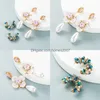 Fashion Personality Jewelry Earrings Stud Woman Dangle Chandelier Homes2007 S925 Sier Needle Inlaid Crystal Resin Flower Ear Ring Fem jllFAe