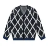 Men's Sweaters Men's Men's Korean Trend Argyle Knitting Cardigan Sweater V-neck Long Sleeve Autumn Tide Singleb Breasted
