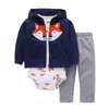 Kledingsets Kinderen Set Peuter Baby Girl Boy kleding Bloemprint unisex geboren bebes jas broek 3 stks outfitsclothing