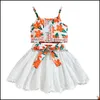 Ensembles de vêtements bébé enfants bébé maternité filles tenues de fleurs enfants bretelles en dentelle florale Prin Dhwna