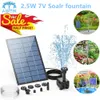 AISITIN 2.5W Solar Fountain Pump with 6Nozzles and 4ft Water Pipe Solar Powered Pump for Bird BathPond Garden