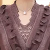 Maglione da donna in cashmere di lana femminile taglie forti ricamo tempestato di diamanti maglione di pelliccia di Natale pullover per vecchie madri 201221