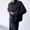秋の冬の韓国ファッションシンプルシンプルウールショートジャケットメンメンストリートウェアカジュアルルーズコート男性ジャケットアウターウェアT220728