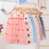 Filles Robes Bébé Tulle Jarretelles Jupes D'été Condole Ceinture Broderie Gaze Princesse Robes Enfants Designer Vêtements Robe De Bal Robe Dance Party Élégant B7983