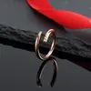 Classic love ring designer Mens Womens lovers nail wedding rings Highend quality Couples gold silver accessories with red box men1818866