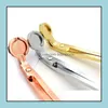 Scissors Hand Tools Home Garden Stainless Steel Snuffers Candle Wick Trimmer Rose Gold Cutter Oil Lamp Trim Scissor Wy1091 Drop Delivery 2