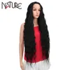 Nature Wigs Loose Wave Fake Blonde Hair Synthetic for Black Women Ombre Water Wavy Long Curly Lace Wig Cosplay 220622