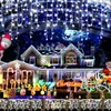 Strings Christmas Lights Outdoor Street Garland On The House Icicle Curtain Light 3/5M EU Plug Waterproof Connecter For Yard DecorationLED L