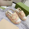 Classic New Fashion Femmes Sandales Slippers Designer Luxury Back Sandales Plats Sandales Plans de plage Bouchage Maison à la maison Sandales en caoutchouc imprimées épaisses