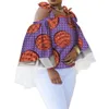 Bintarealwax African Baskı Balmumu Gömlek Kadınlar Dashiki Uzun Kollu Afrika Giyim Artı Boyut Geleneksel Afrika Giysileri WY5101