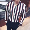 Stil erkek Butik Pamuk Moda Çizgili Rahat Uzun kollu Gömlek Rahat Slim Fit Eğlence S-5XL