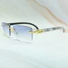 Natural Stripe Buffalo Horn okulary przeciwsłoneczne luksusowy projektant Carters okulary przeciwsłoneczne bez oprawek Vintage Driving letnie odcienie okulary akcesoria męskie