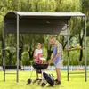 US STOCK Outdoor Steel Double Tiered Backyard Patio BBQ Grill Gazebo with Side Awning Bar Counters and Hooks WF280542AAE TTK