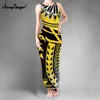 Noisydesigns Women Dresses Summer Colorful Feather Prints African Double Slit Vest Beach Party Luxury Vestidos de Mujer 220627