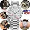 Damen Luxury Watch Waterpro -ICED Uhr 36mm mechanisch automatisch Edelstahl Präsident Noble Ruby Week Herren Uhren Diamond Lünette 6748540