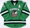 C2604 North Dakota Hockey Jersey 5 Chay Genoway 11 Darcy Zajac 29 Brock Nelson Men's 100% zszyty walka Sioux Dakota College Hockey Jerseys