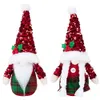 Kerstmits decoratie Zweedse tomte met pailletten hoed buffalo plaid plush elf poppen home office ornament xbjk2208