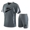 Nouveaux survêtements pour hommes ensembles de course été Gym marque LOGO imprimer costumes séchage rapide t-shirts vêtements de sport courts entraînement grande taille M-5XL