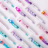 0,5 mm pushtyp Cartoon Uni -Corn Flamingo Girl Ball Point Pen Söt Glödande kulpunkter för barn Led Light Office School Writing Supply Promotion Gift Zl0816